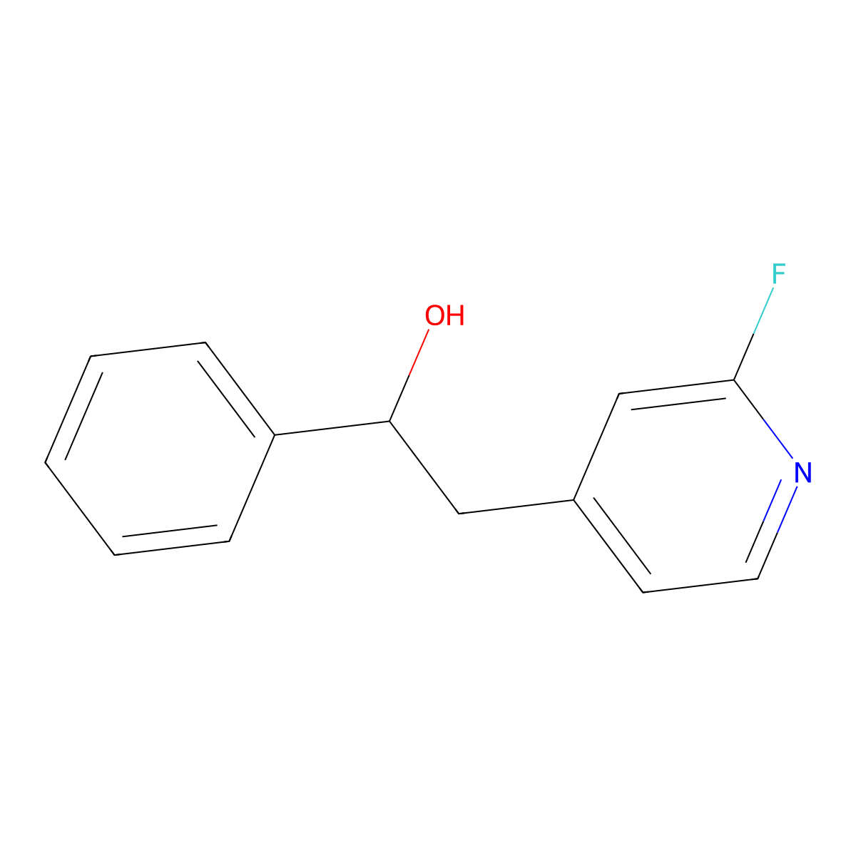 2-Fluoro-alpha-phenyl-4-pyridineethanol molecular structure, CAS 434899-28-2