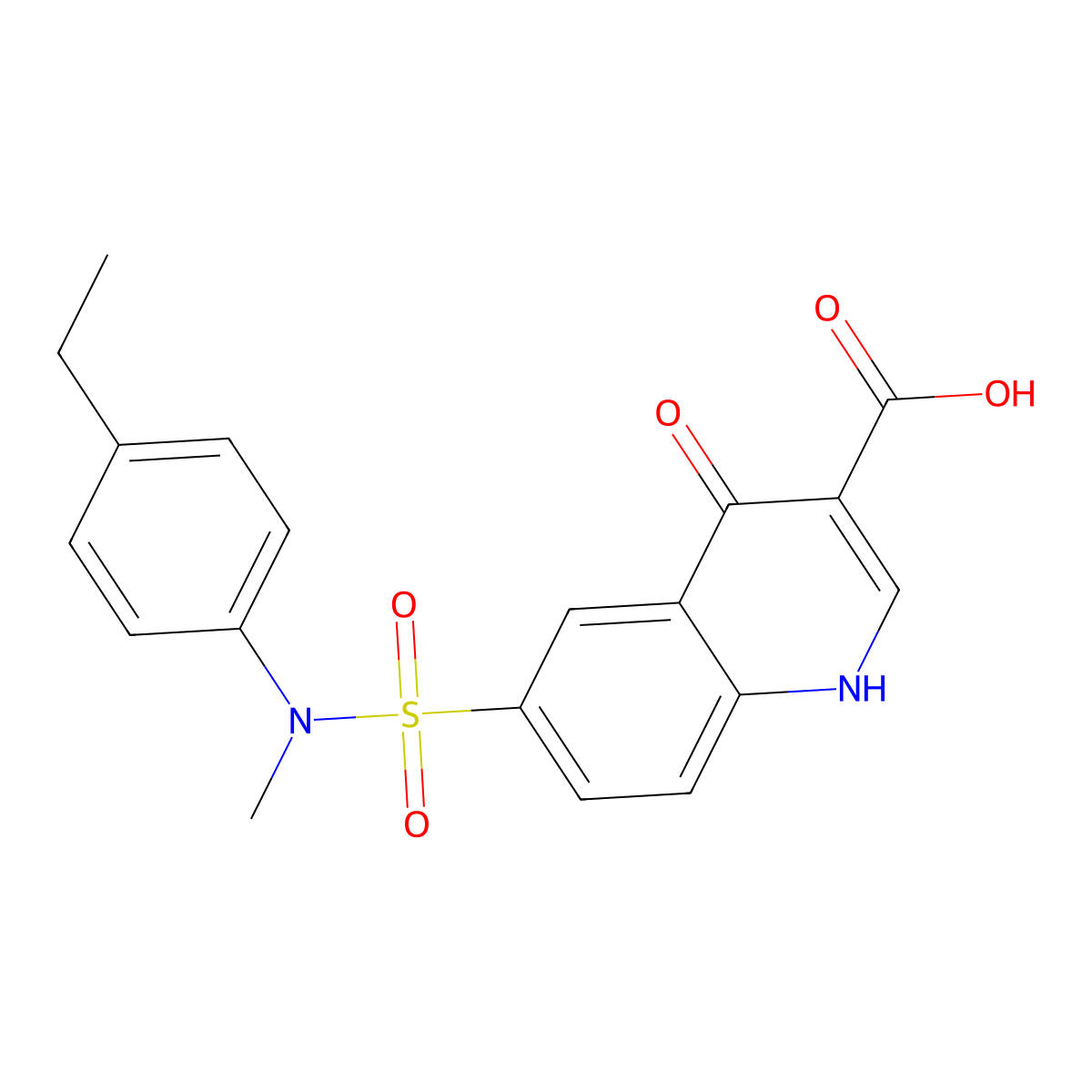 6-{[(4-Ethylphenyl)(methyl)amino]sulfonyl}-4-oxo-1,4-dihydroquinoline-3-carboxylic acid molecular structure, CAS 434907-95-6
