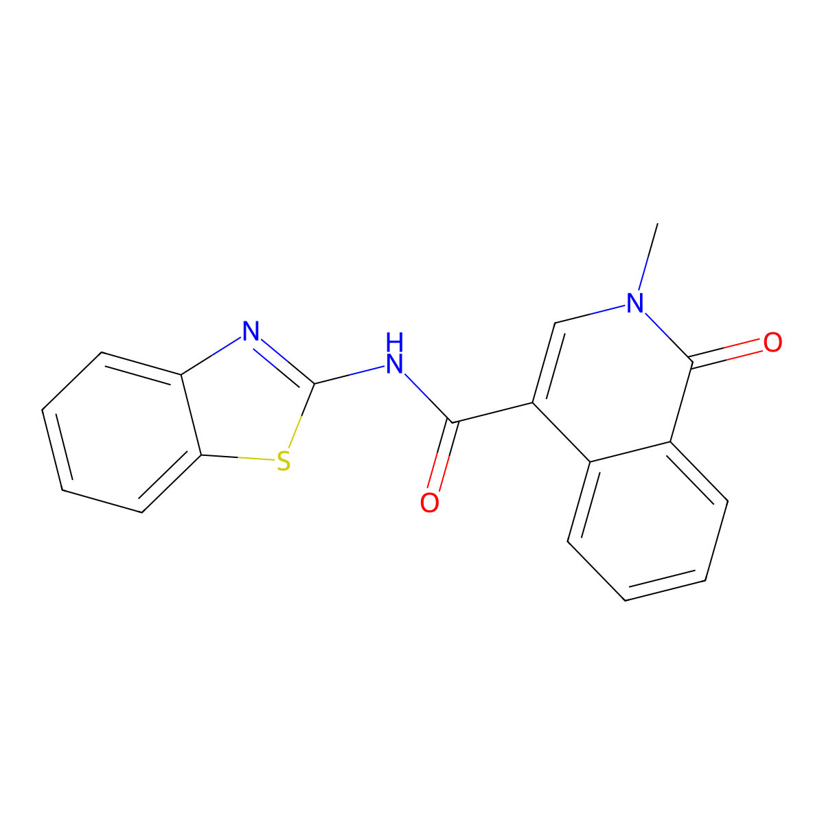N-(1,3-benzothiazol-2-yl)-2-methyl-1-oxo-1,2-dihydroisoquinoline-4-carboxamide molecular structure, CAS 434914-51-9