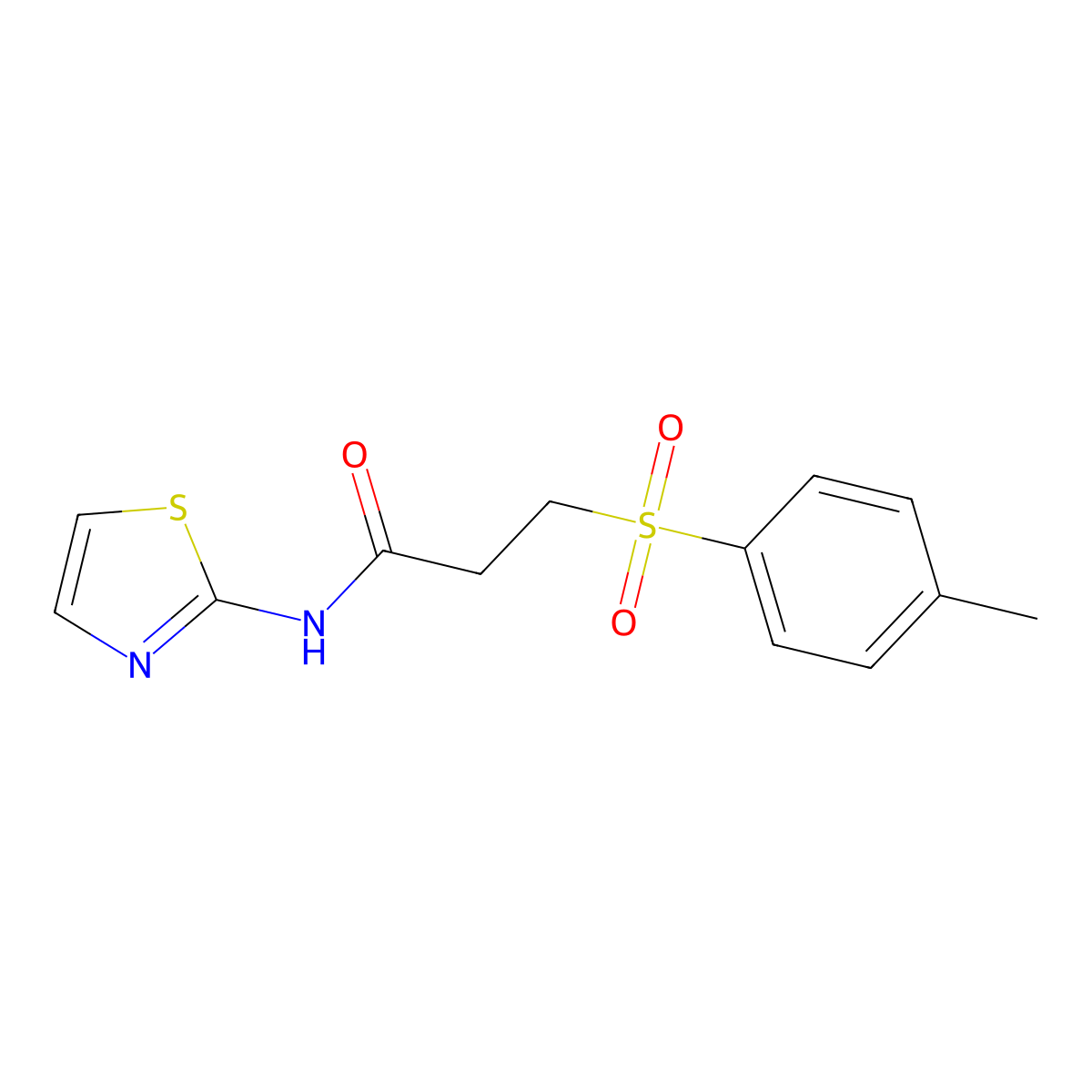 3-(4-methylphenyl)sulfonyl-N-(1,3-thiazol-2-yl)propanamide molecular structure, CAS 434920-96-4