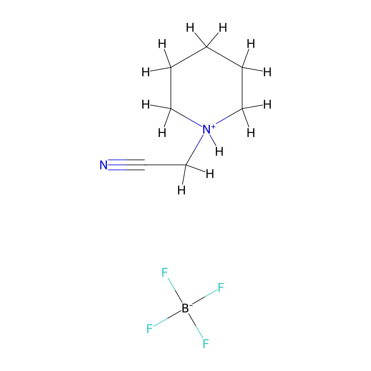 1-(Cyanomethyl)piperidinium Tetrafluoroborate molecular structure, CAS 434937-12-9