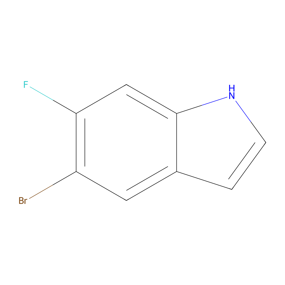5-bromo-6-fluoro-1H-indole molecular structure, CAS 434960-42-6