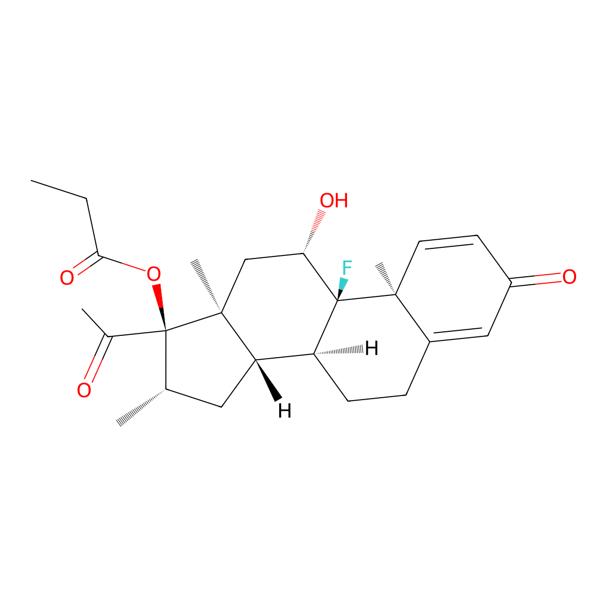 21-Deoxybetamethasone 17-propionate molecular structure, CAS 4351-48-8