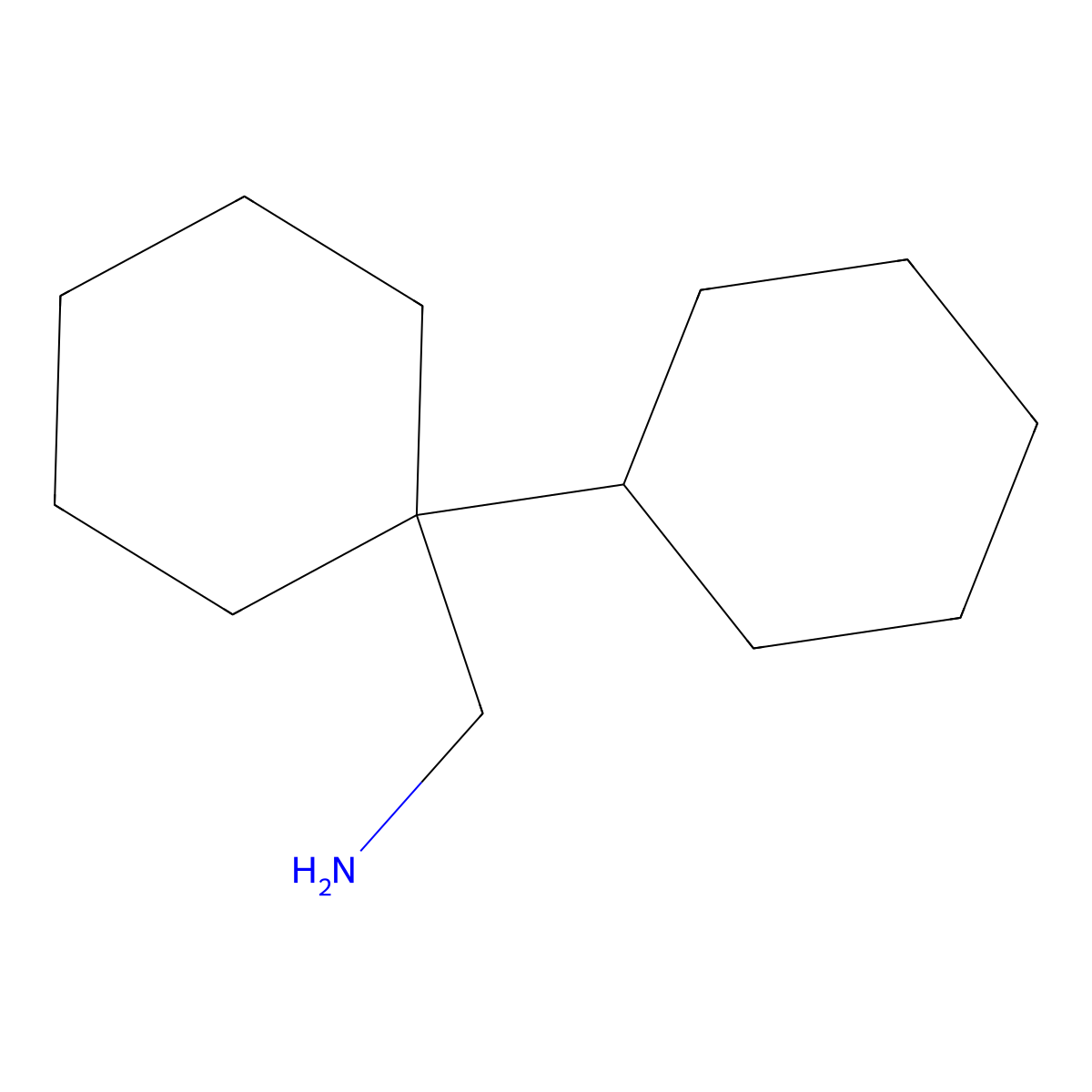 [1,1'-Bi(cyclohexan)]-1-ylmethanamine molecular structure, CAS 4352-48-1