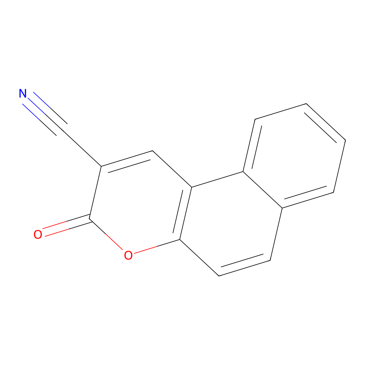 3-Oxo-3H-benzo[f]chromene-2-carbonitrile molecular structure, CAS 4352-88-9