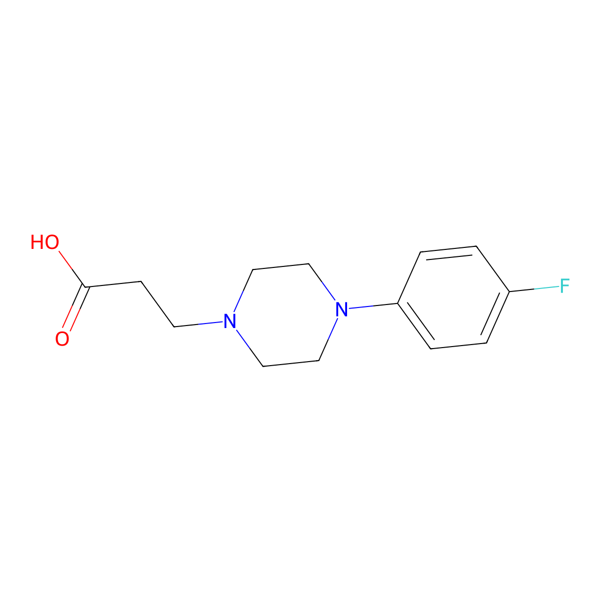 3-[4-(4-Fluorophenyl)piperazin-1-yl]propanoic acid molecular structure, CAS 435270-82-9