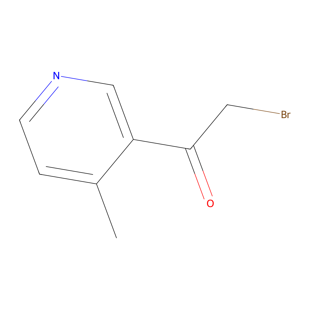 2-Bromo-1-(4-methylpyridin-3-yl)ethan-1-one molecular structure, CAS 435271-22-0