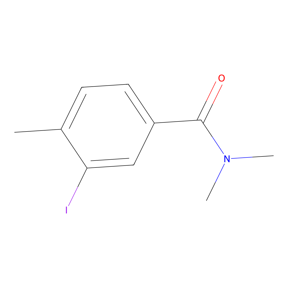 3-iodo-N,N,4-trimethylbenzamide molecular structure, CAS 435273-15-7