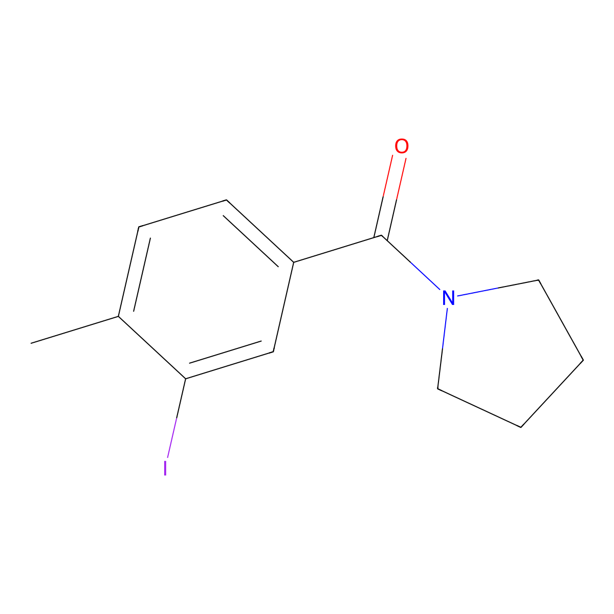 (3-Iodo-4-methylphenyl)(pyrrolidin-1-yl)methanone molecular structure, CAS 435273-18-0