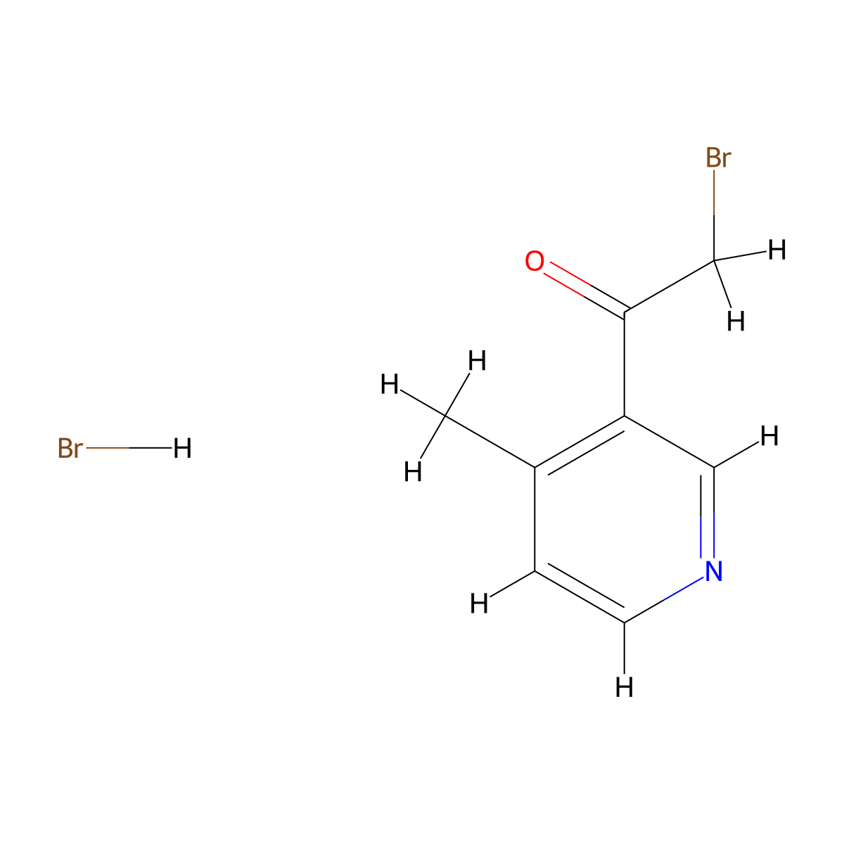 2-Bromo-1-(4-methylpyridin-3-yl)ethan-1-one hydrobromide molecular structure, CAS 435273-53-3
