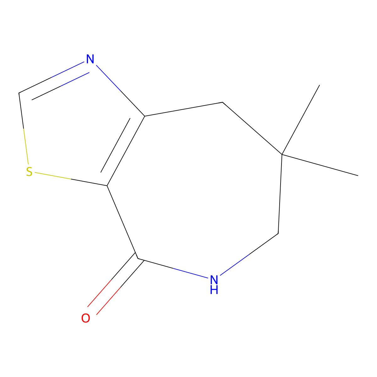 7,7-dimethyl-4H,5H,6H,7H,8H-[1,3]thiazolo[5,4-c]azepin-4-one molecular structure, CAS 435274-32-1