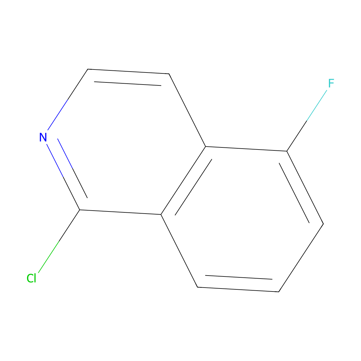 1-Chloro-5-fluoroisoquinoline molecular structure, CAS 435278-02-7