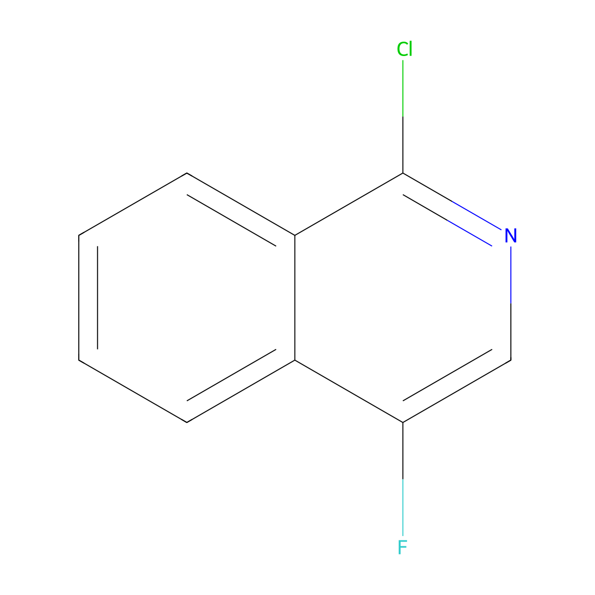 1-Chloro-4-fluoroisoquinoline molecular structure, CAS 435278-06-1