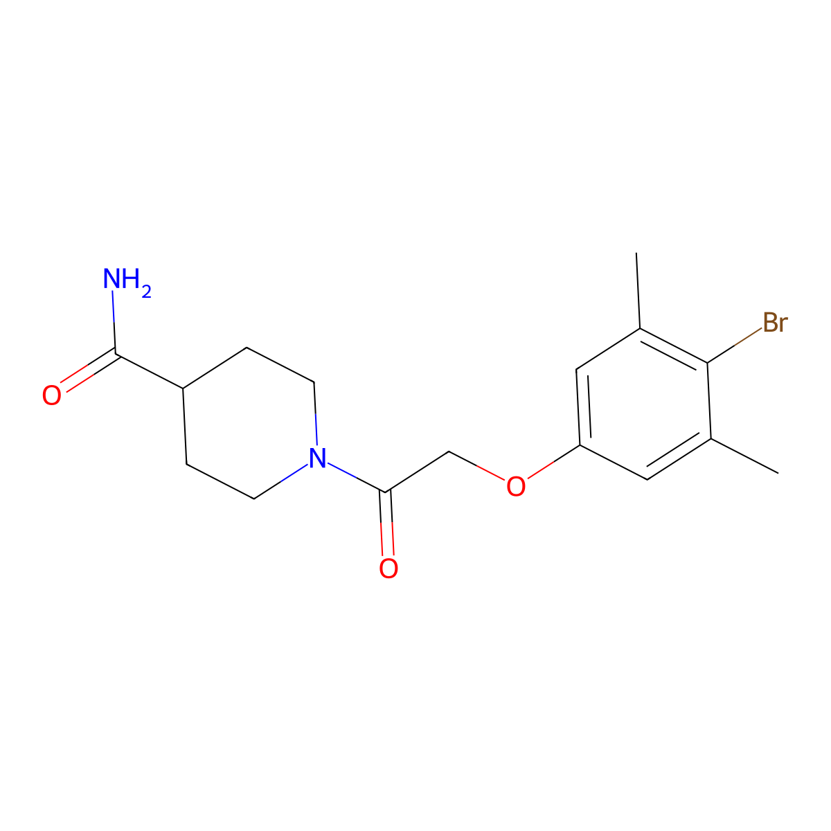 1-[2-(4-Bromo-3,5-dimethylphenoxy)acetyl]piperidine-4-carboxamide molecular structure, CAS 435281-61-1