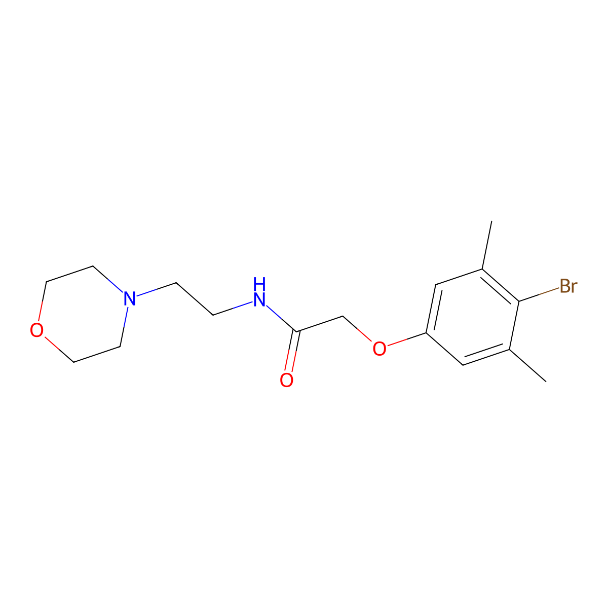 2-(4-bromo-3,5-dimethylphenoxy)-N-(2-morpholin-4-ylethyl)acetamide molecular structure, CAS 435281-68-8