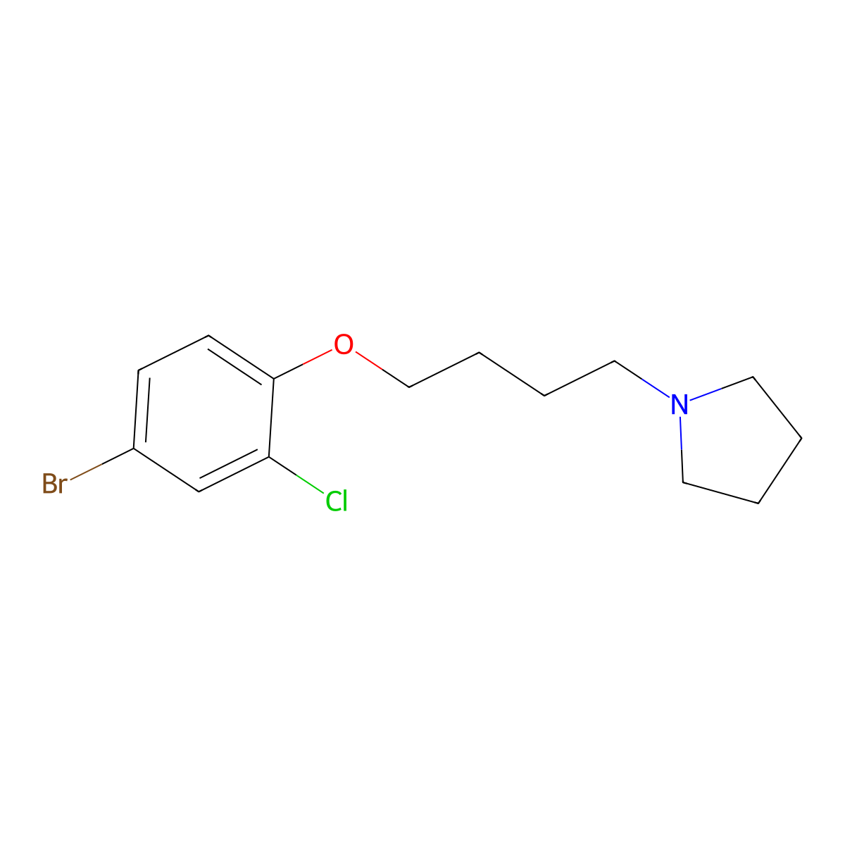 1-[4-(4-Bromo-2-chlorophenoxy)butyl]pyrrolidine molecular structure, CAS 435281-91-7