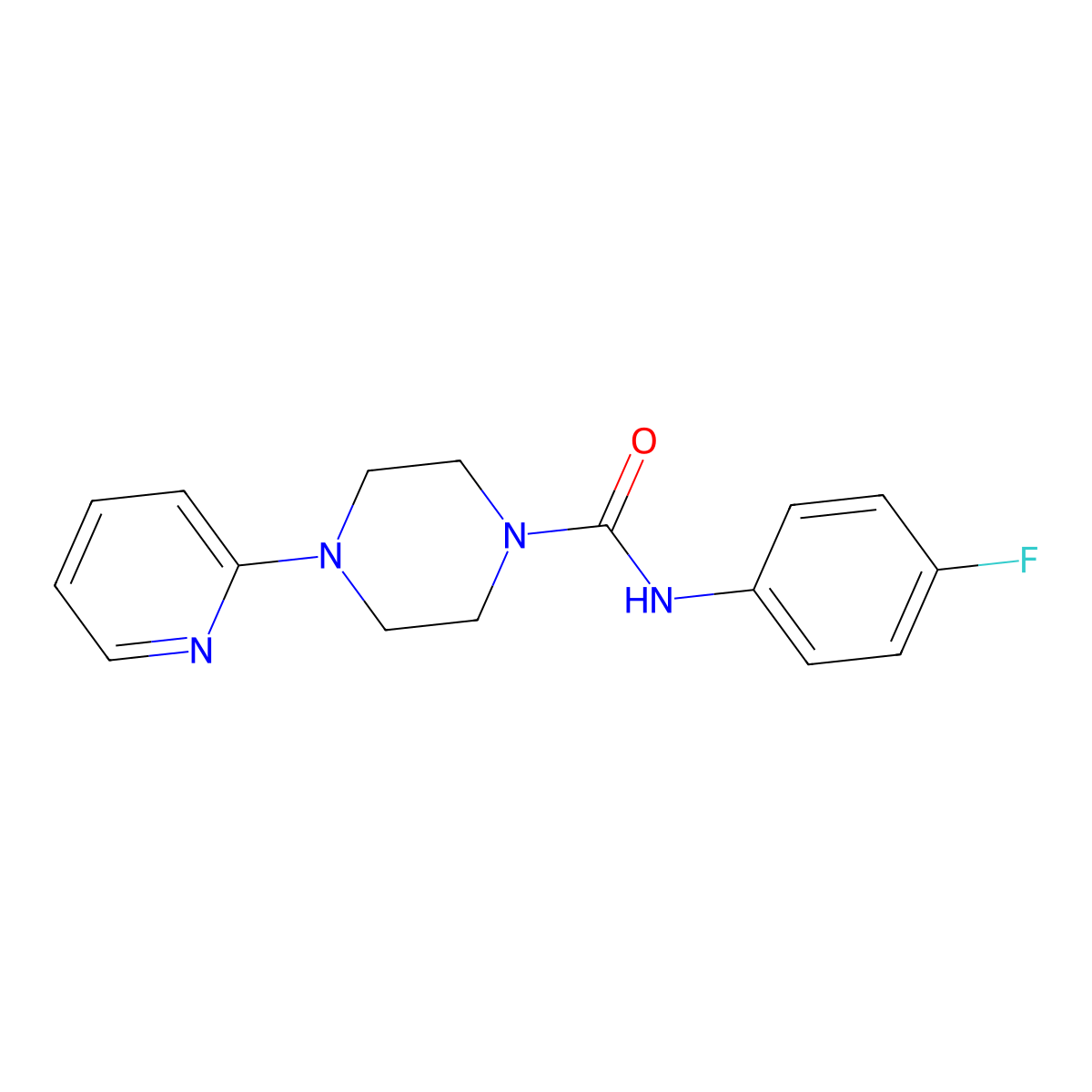 N-(4-fluorophenyl)-4-(pyridin-2-yl)piperazine-1-carboxamide molecular structure, CAS 435282-53-4