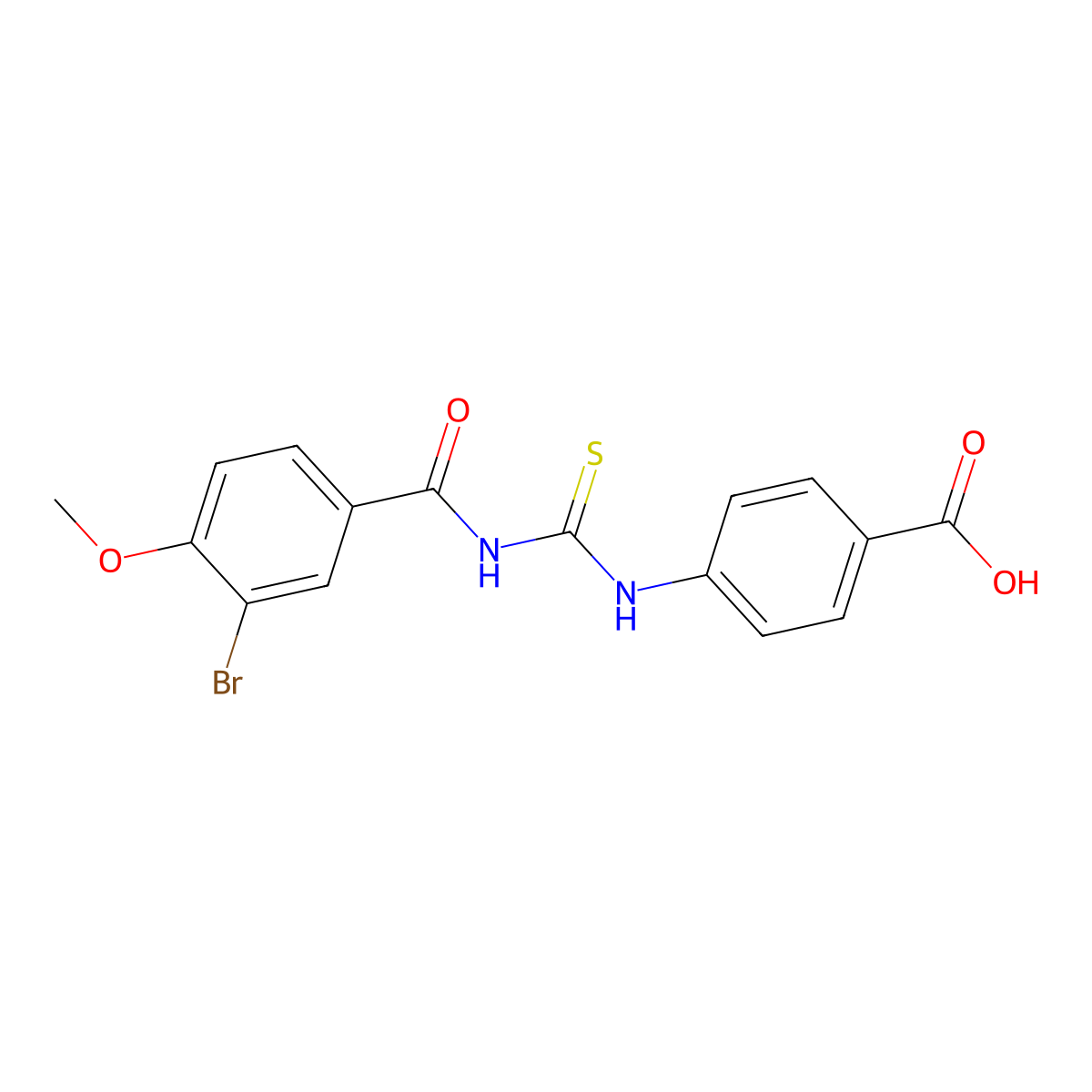 4-[(3-Bromo-4-methoxybenzoyl)carbamothioylamino]benzoic acid molecular structure, CAS 435282-71-6