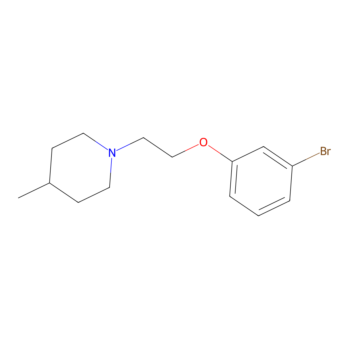 1-(2-(3-Bromophenoxy)ethyl)-4-methylpiperidine molecular structure, CAS 435283-23-1