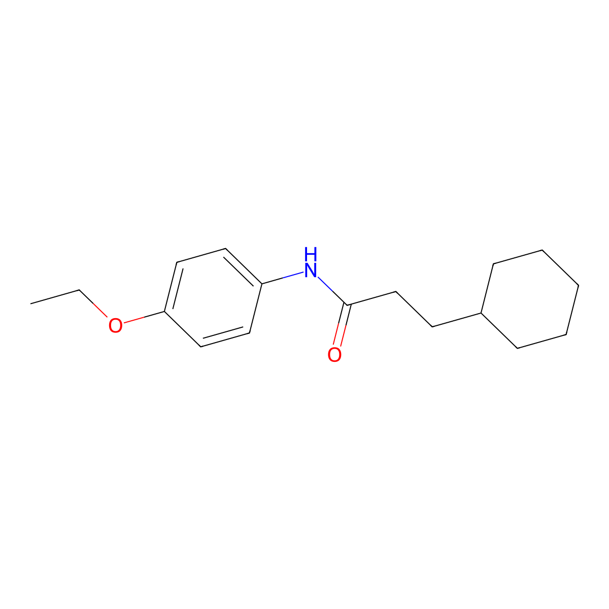 3-cyclohexyl-N-(4-ethoxyphenyl)propanamide molecular structure, CAS 435283-32-2