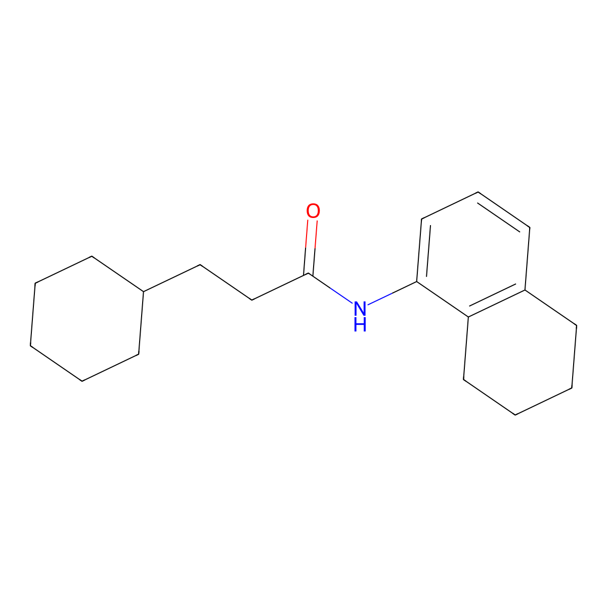 3-cyclohexyl-N-(5,6,7,8-tetrahydronaphthalen-1-yl)propanamide molecular structure, CAS 435283-56-0