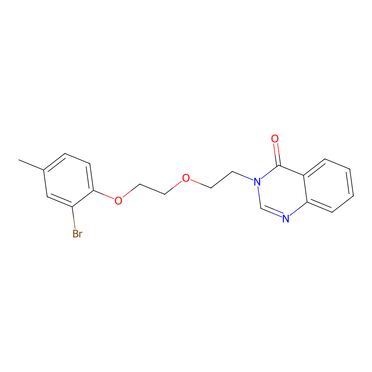 3-[2-[2-(2-Bromo-4-methylphenoxy)ethoxy]ethyl]quinazolin-4-one molecular structure, CAS 435284-63-2