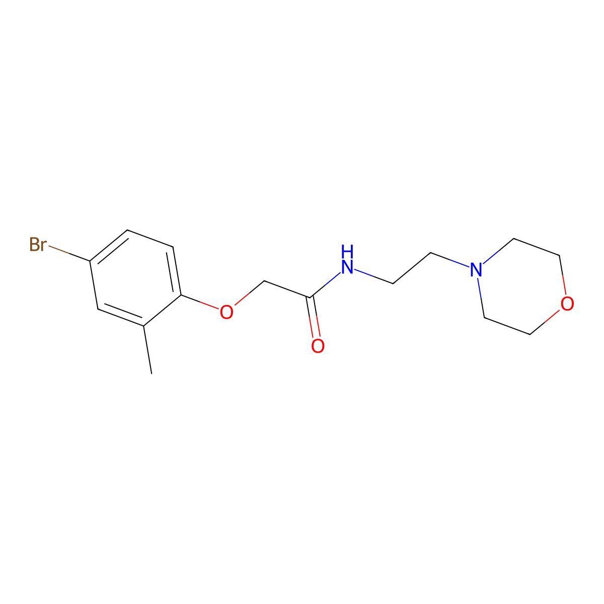 2-(4-bromo-2-methylphenoxy)-N-(2-morpholin-4-ylethyl)acetamide molecular structure, CAS 435284-93-8