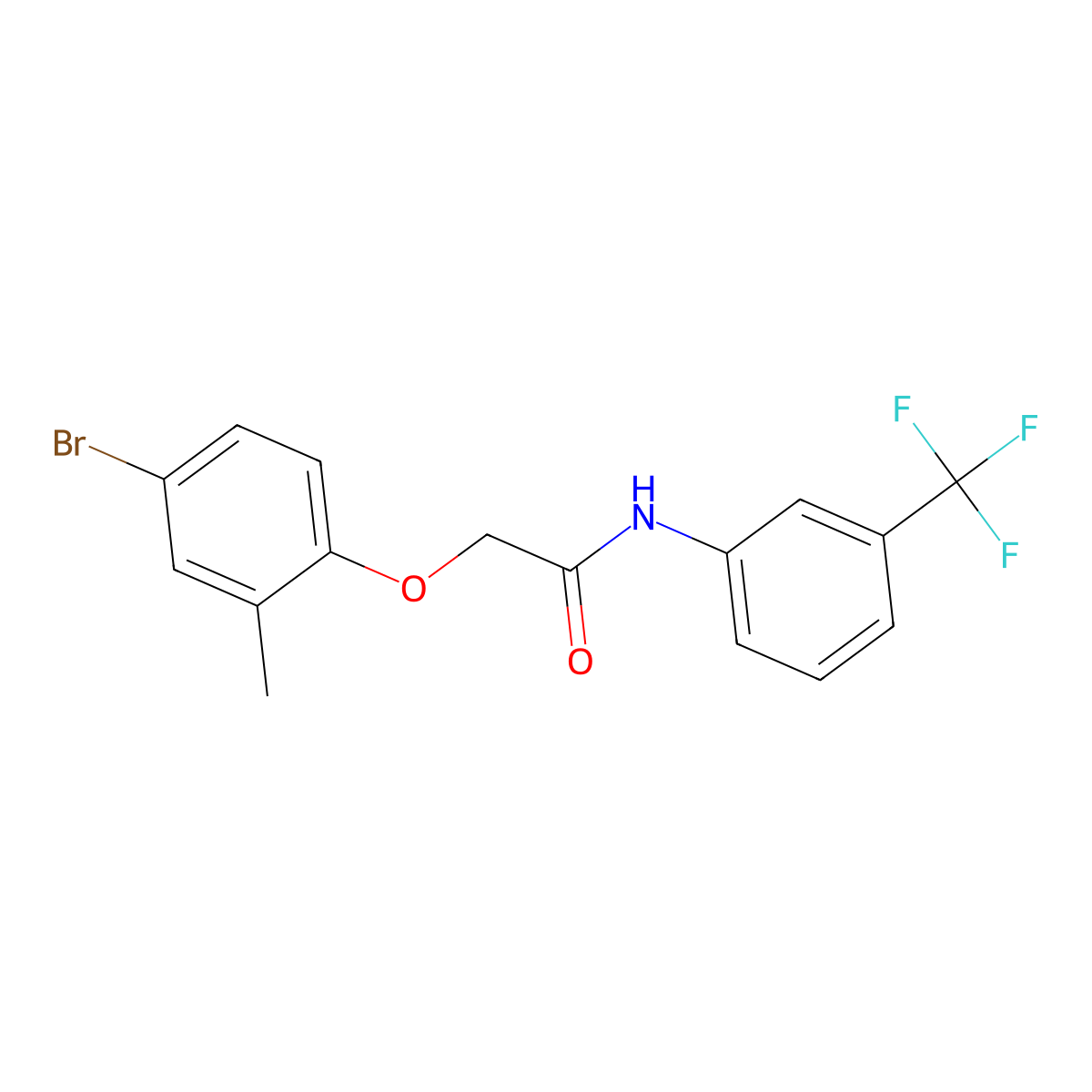2-(4-bromo-2-methylphenoxy)-N-[3-(trifluoromethyl)phenyl]acetamide molecular structure, CAS 435284-95-0
