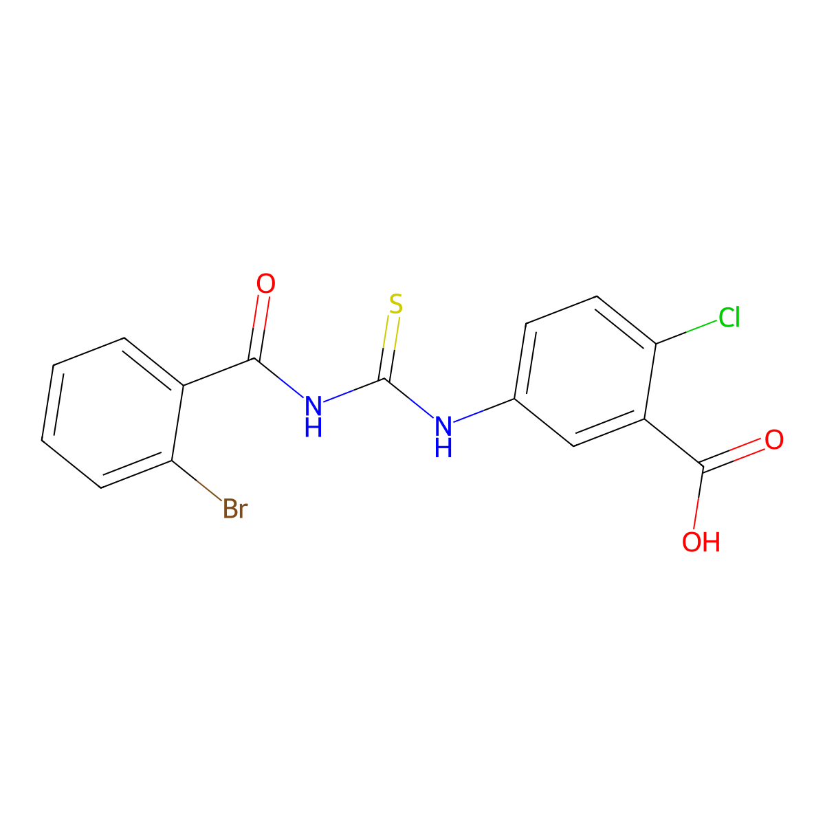 5-({[(2-Bromophenyl)carbonyl]carbamothioyl}amino)-2-chlorobenzoic acid molecular structure, CAS 435285-07-7