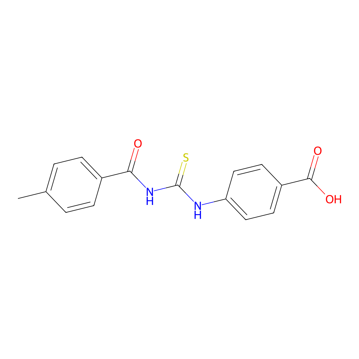 4-({[(4-Methylphenyl)carbonyl]carbamothioyl}amino)benzoic acid molecular structure, CAS 435285-23-7