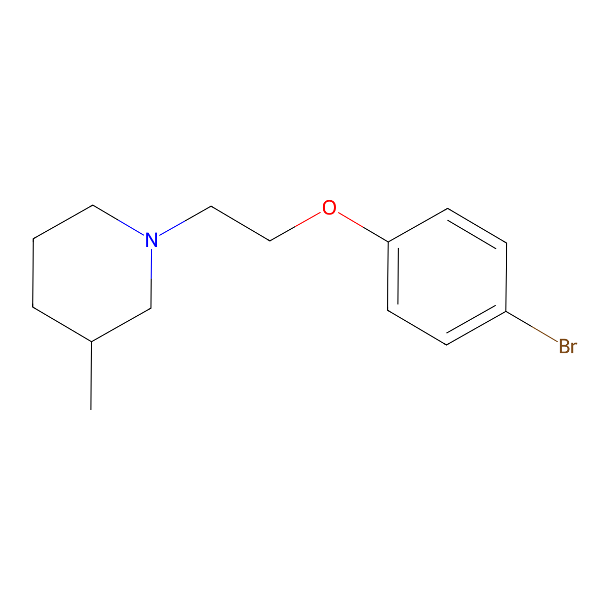 1-[2-(4-Bromophenoxy)ethyl]-3-methylpiperidine molecular structure, CAS 435285-25-9