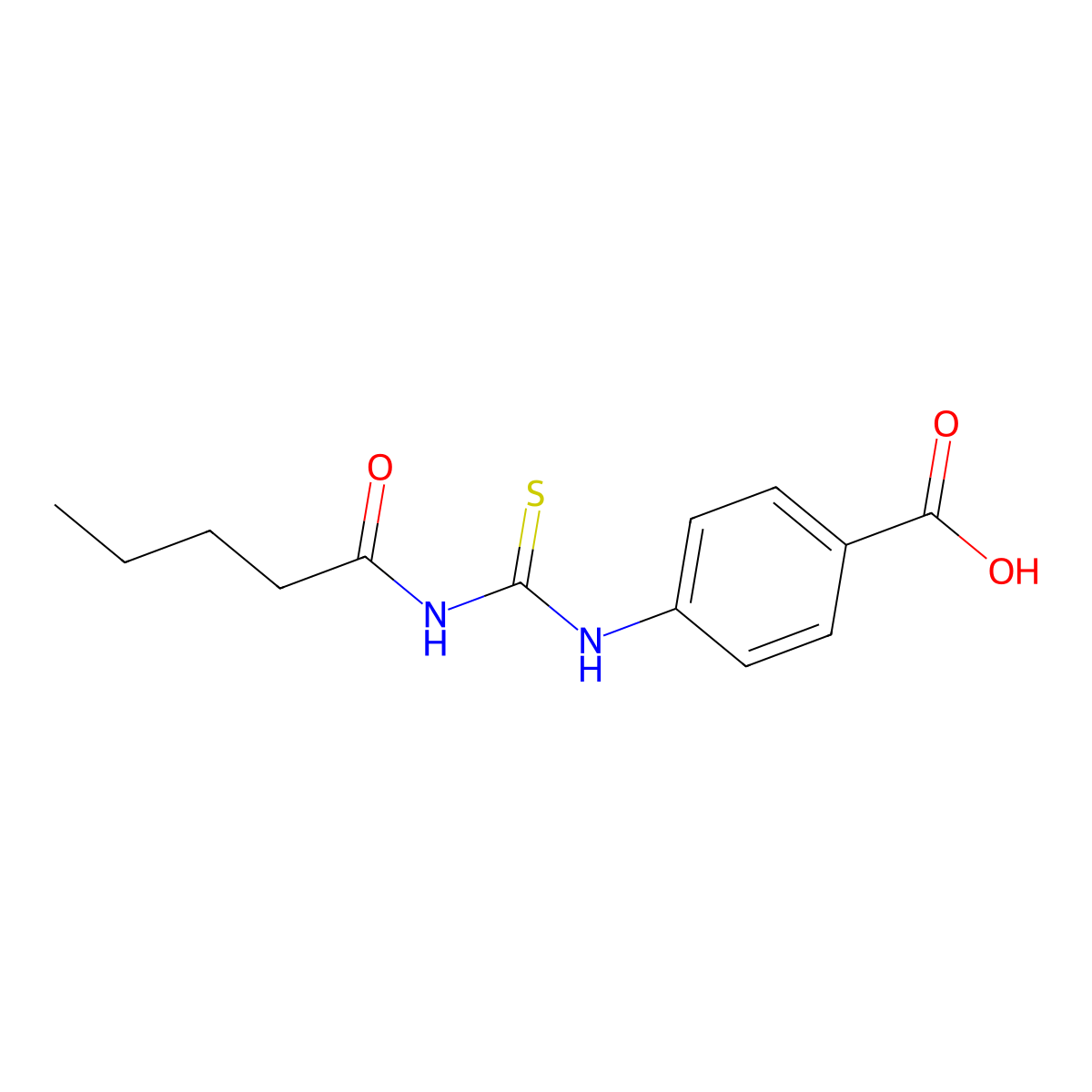 4-[(Pentanoylcarbamothioyl)amino]benzoic acid molecular structure, CAS 435285-47-5