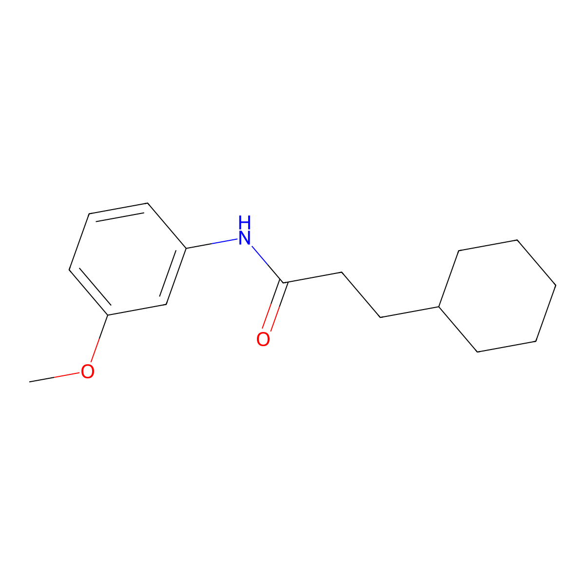 3-cyclohexyl-N-(3-methoxyphenyl)propanamide molecular structure, CAS 435285-69-1