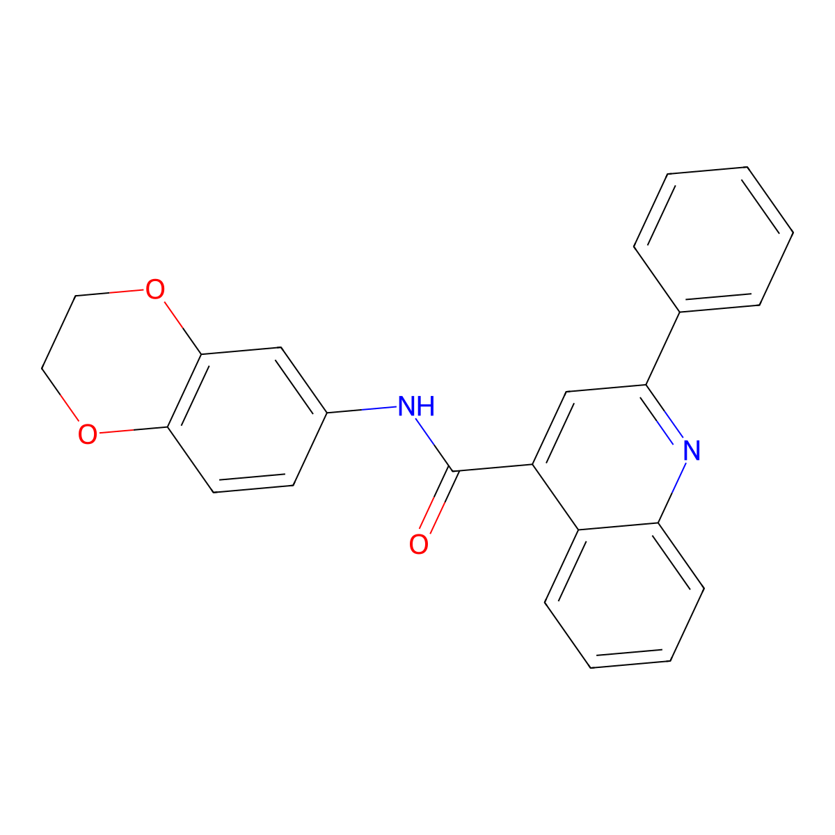 N-(2,3-dihydro-1,4-benzodioxin-6-yl)-2-phenylquinoline-4-carboxamide molecular structure, CAS 435286-03-6