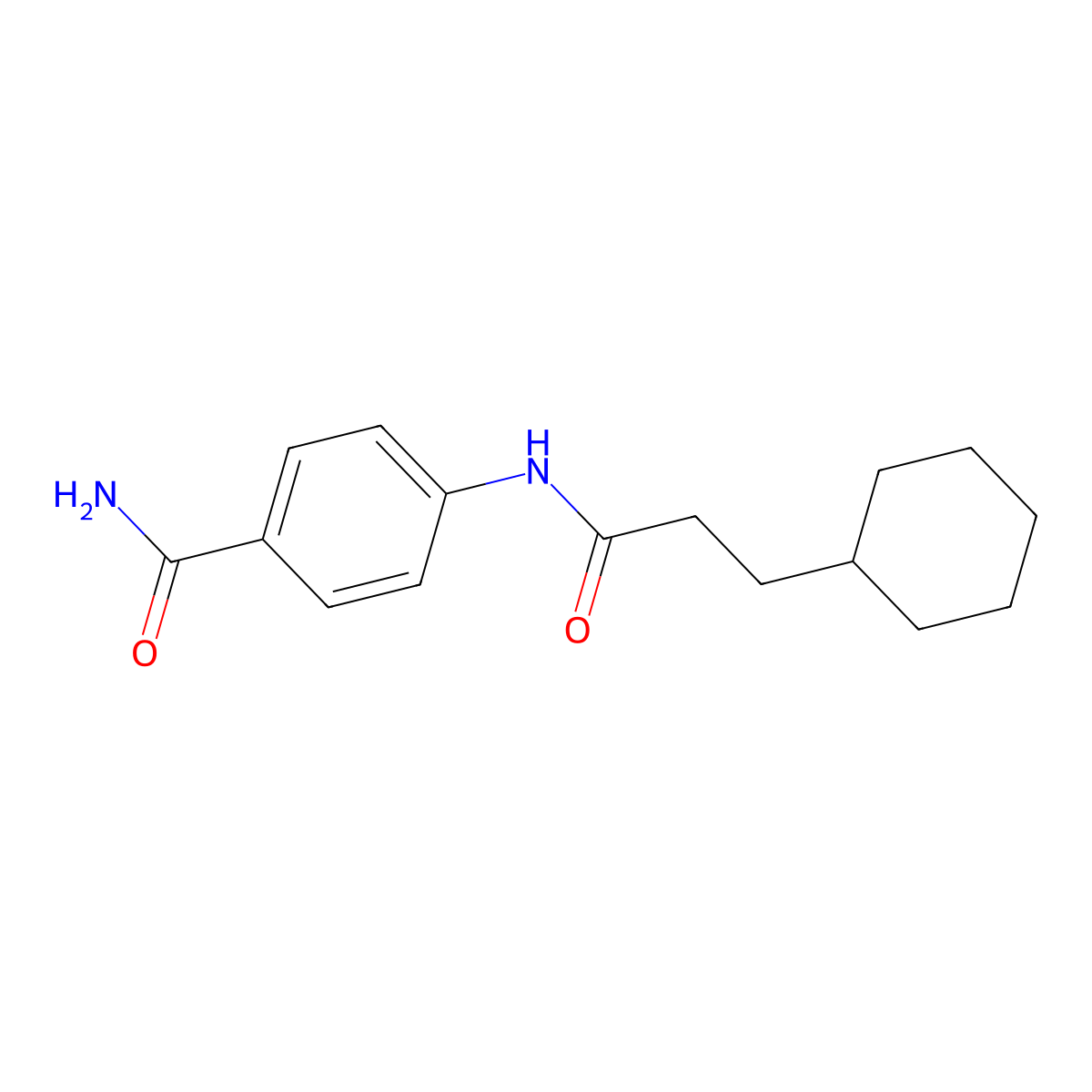 4-[(3-Cyclohexylpropanoyl)amino]benzamide molecular structure, CAS 435286-22-9