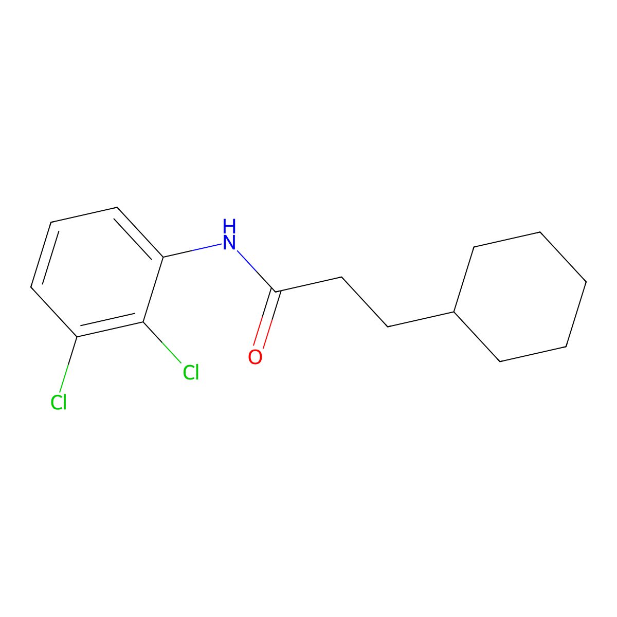 3-cyclohexyl-N-(2,3-dichlorophenyl)propanamide molecular structure, CAS 435286-26-3