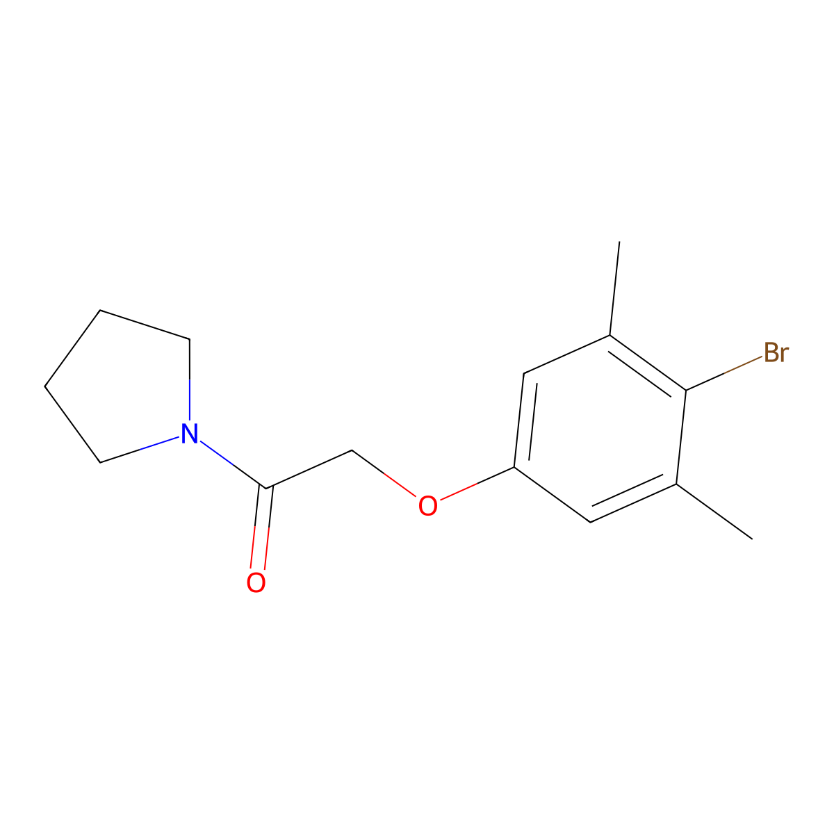 2-(4-Bromo-3,5-dimethylphenoxy)-1-(pyrrolidin-1-yl)ethanone molecular structure, CAS 435286-46-7