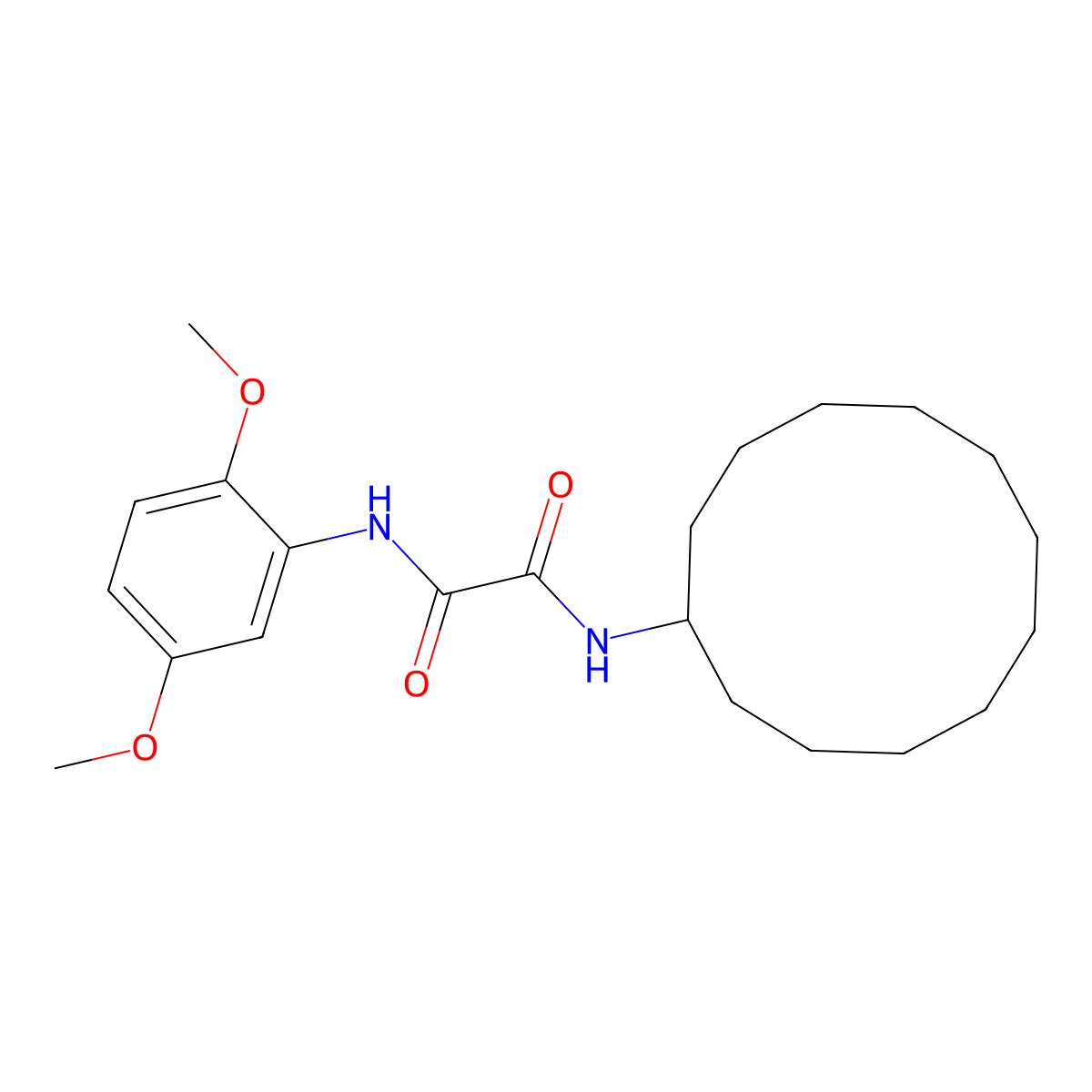 N-cyclododecyl-N'-(2,5-dimethoxyphenyl)oxamide molecular structure, CAS 435286-49-0