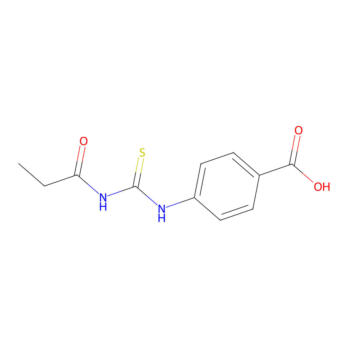 4-[(Propanoylcarbamothioyl)amino]benzoic acid molecular structure, CAS 435286-96-7