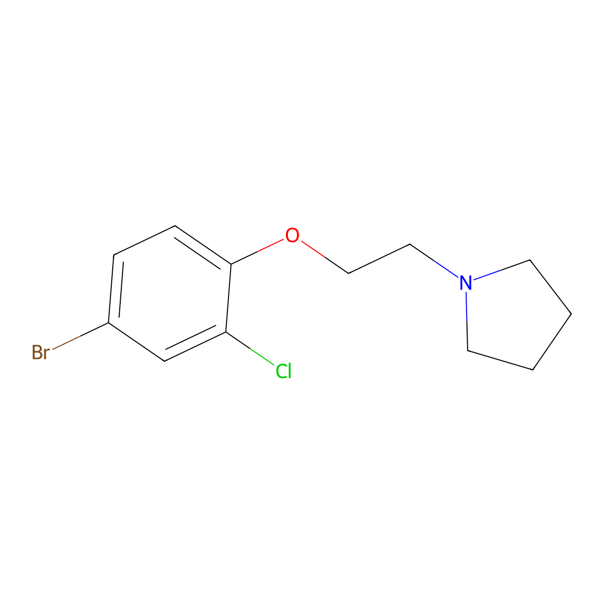 1-(2-(4-Bromo-2-chlorophenoxy)ethyl)pyrrolidine molecular structure, CAS 435287-53-9