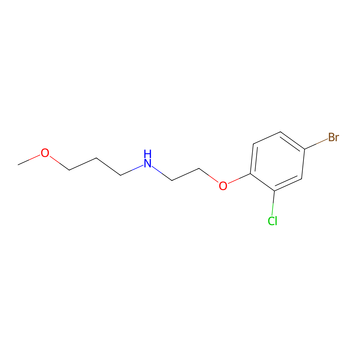 N-[2-(4-bromo-2-chlorophenoxy)ethyl]-3-methoxypropan-1-amine molecular structure, CAS 435288-02-1