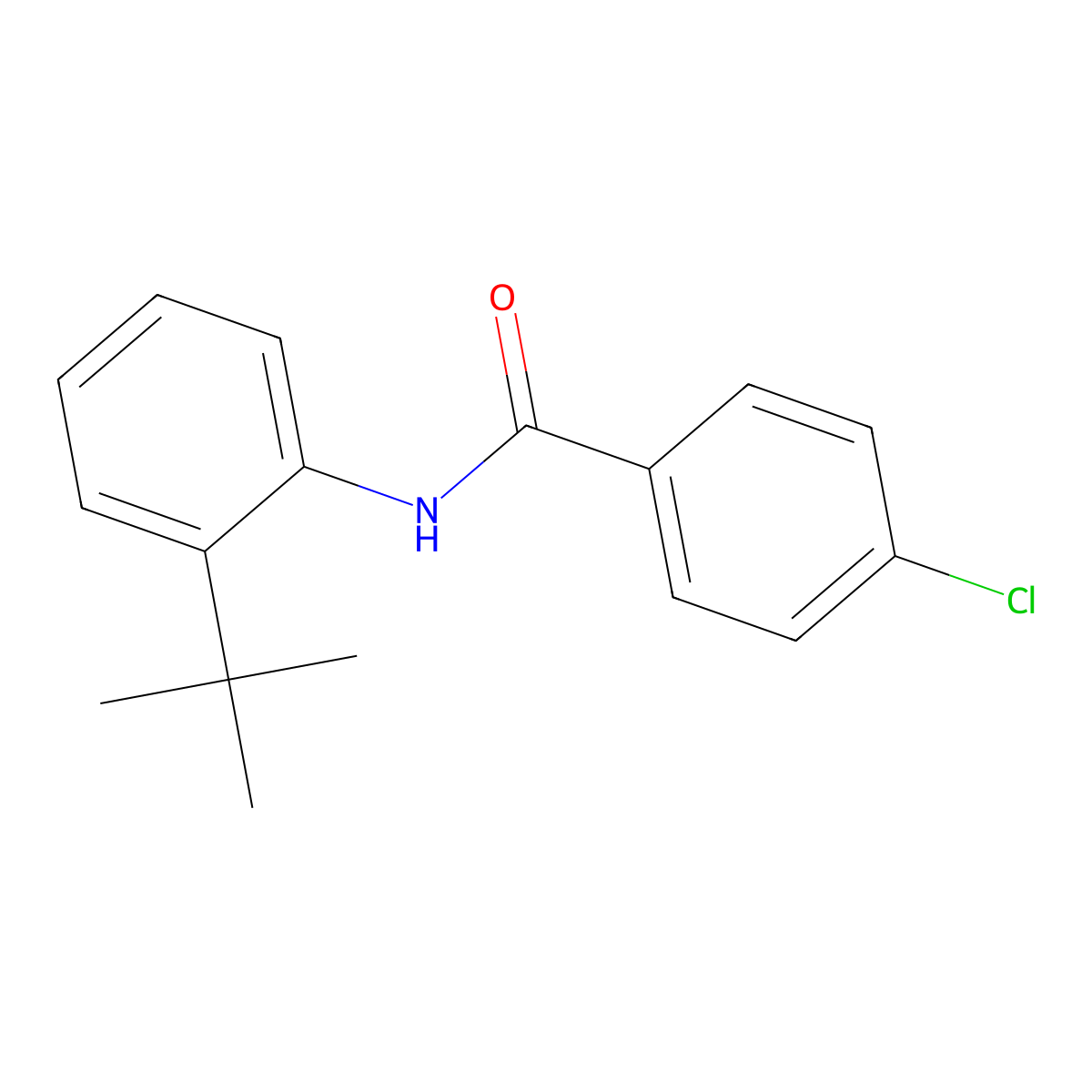 N-(2-Tert-butylphenyl)-4-chlorobenzamide molecular structure, CAS 435288-43-0
