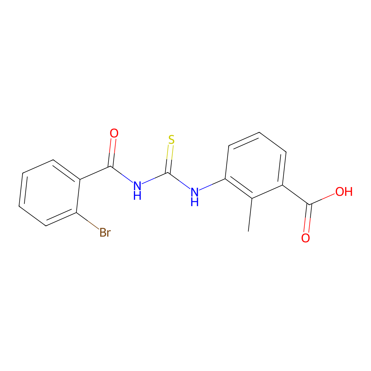 3-({[(2-Bromophenyl)carbonyl]carbamothioyl}amino)-2-methylbenzoic acid molecular structure, CAS 435289-13-7