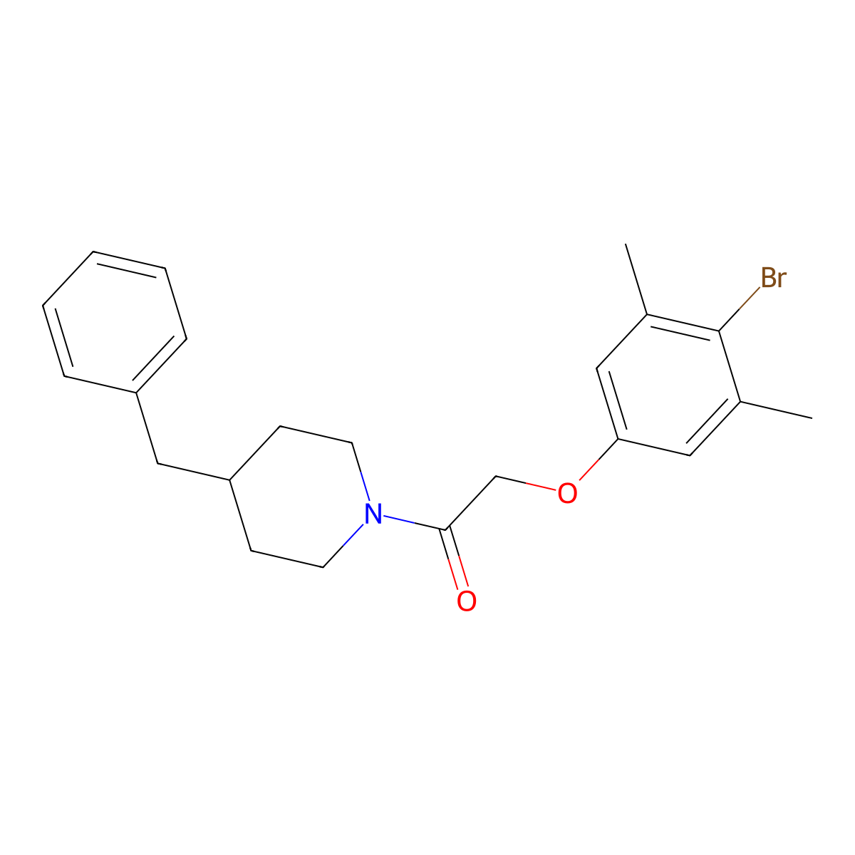 1-(4-Benzylpiperidin-1-yl)-2-(4-bromo-3,5-dimethylphenoxy)ethanone molecular structure, CAS 435289-30-8