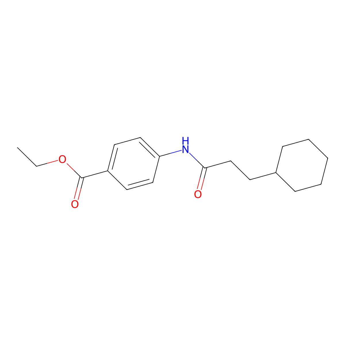 Ethyl 4-[(3-cyclohexylpropanoyl)amino]benzoate molecular structure, CAS 435289-70-6