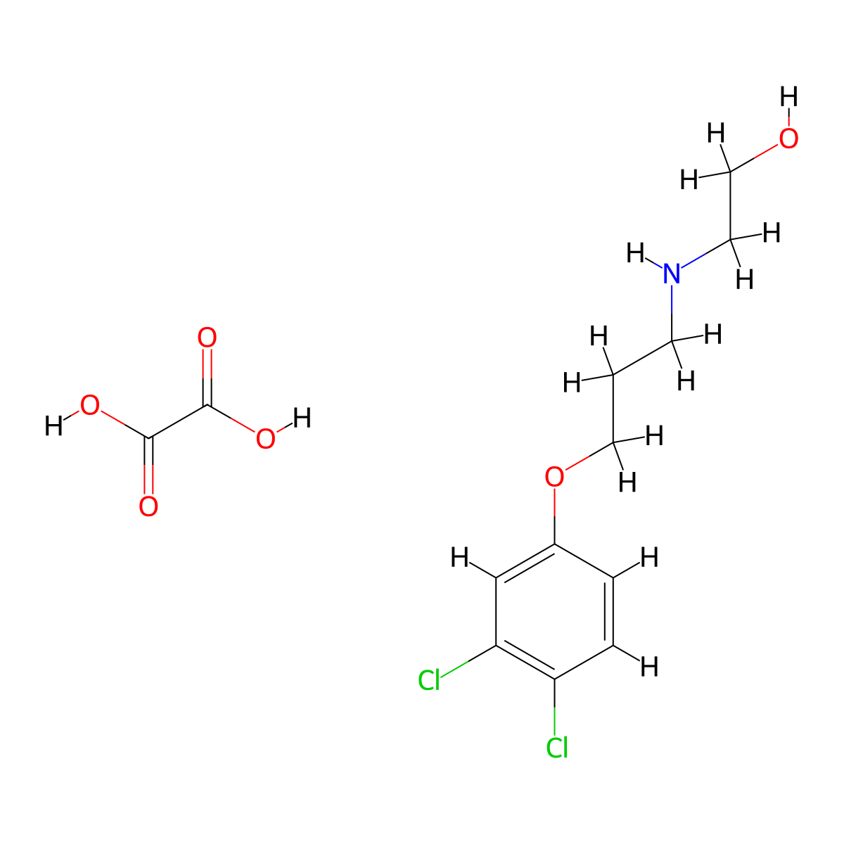 2-[3-(3,4-Dichlorophenoxy)propylamino]ethanol;oxalic acid molecular structure, CAS 435289-76-2