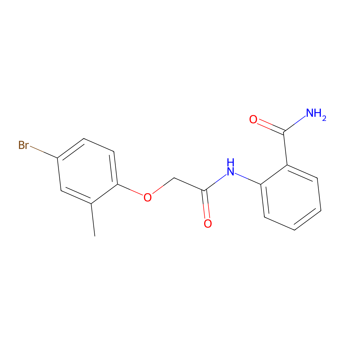 2-[[2-(4-Bromo-2-methylphenoxy)acetyl]amino]benzamide molecular structure, CAS 435290-37-2