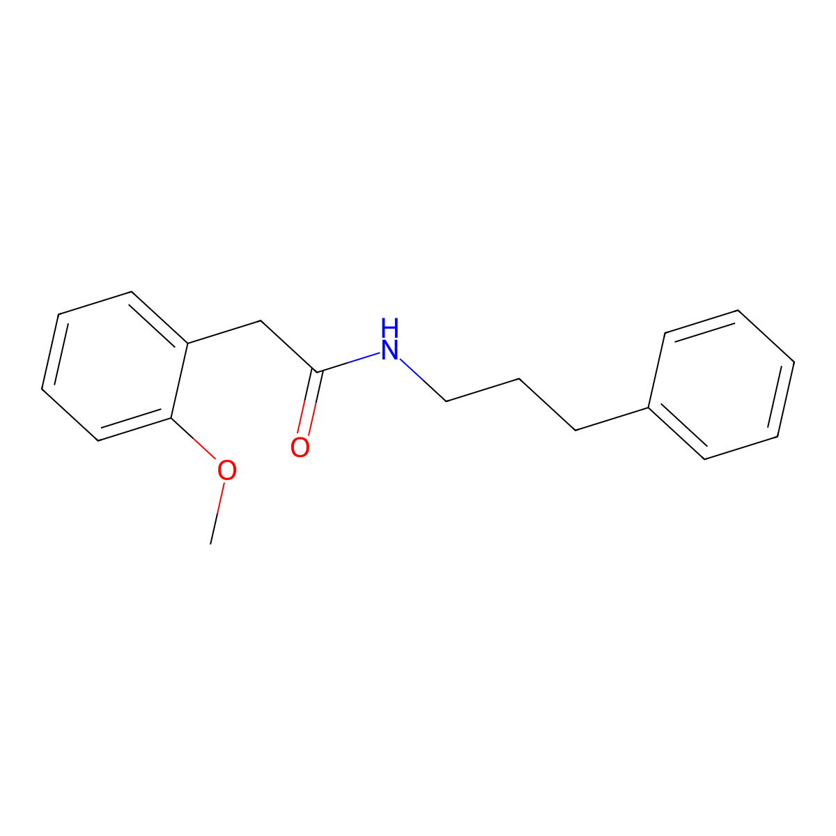 2-(2-methoxyphenyl)-N-(3-phenylpropyl)acetamide molecular structure, CAS 435291-05-7