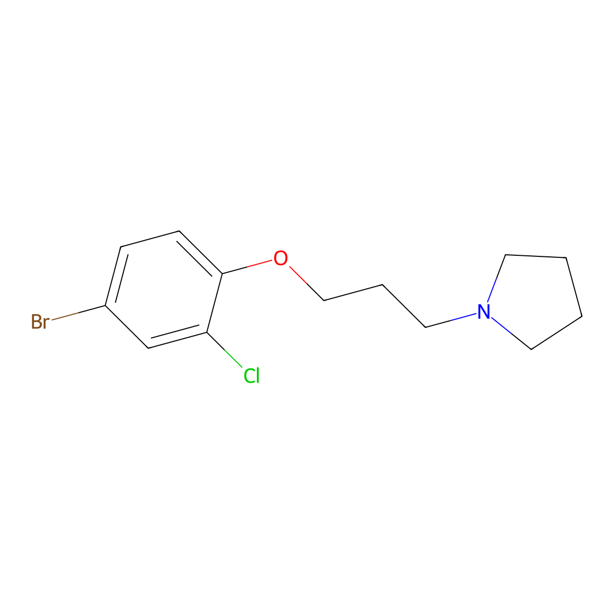 1-(3-(4-Bromo-2-chlorophenoxy)propyl)pyrrolidine molecular structure, CAS 435291-51-3