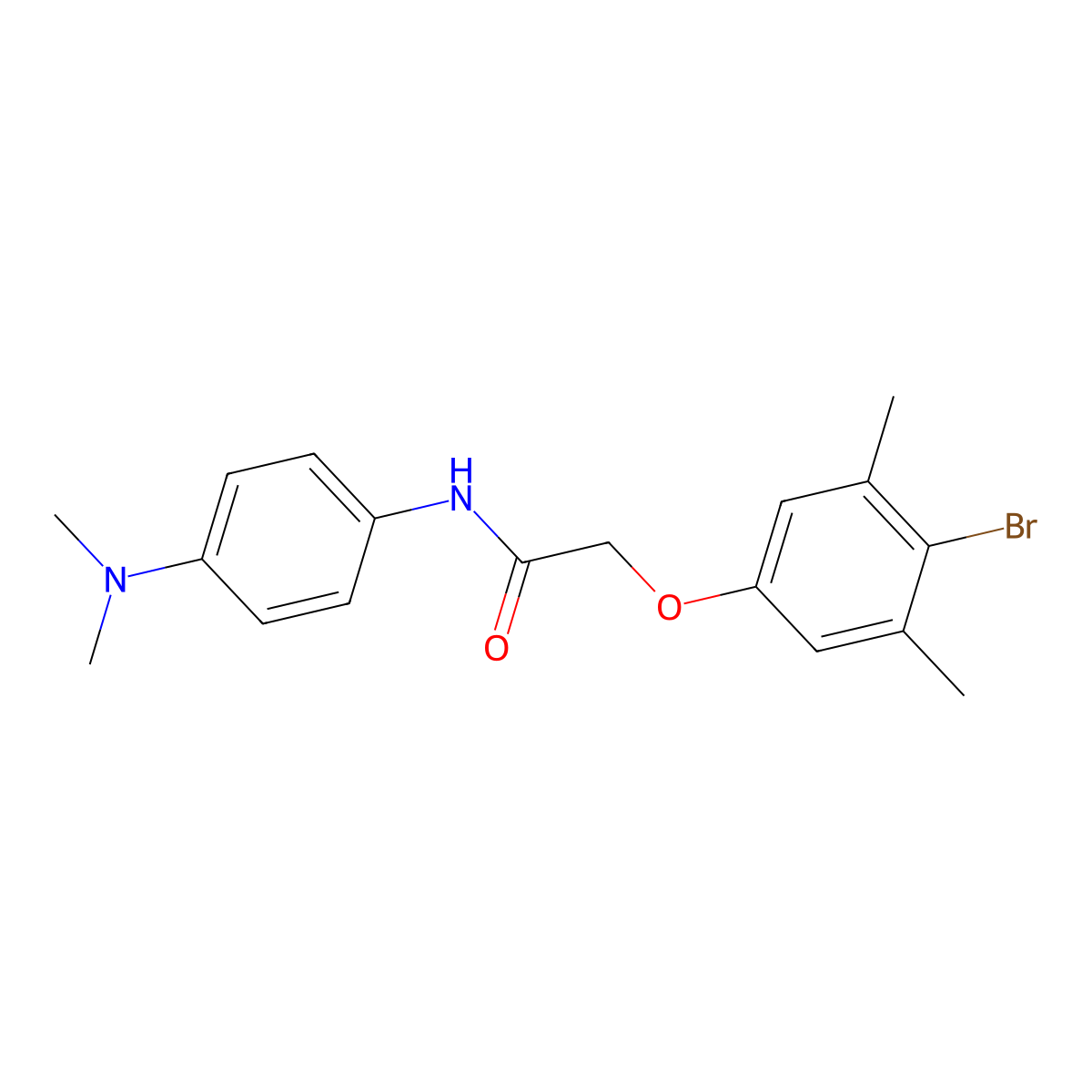 2-(4-bromo-3,5-dimethylphenoxy)-N-[4-(dimethylamino)phenyl]acetamide molecular structure, CAS 435291-53-5